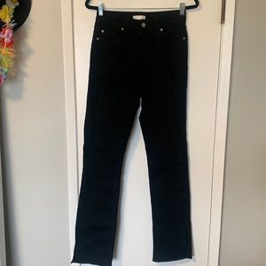 h&m black skinny jeans with side slit at the bottom